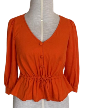 Blusa Peplum Manga Franzida